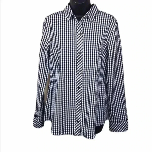 C. Wonder Checkered Button Front Size M—B2 - Picture 1 of 5